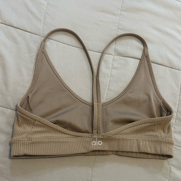 ALO Yoga Tan Ribbed Bra - Picture 3 of 5